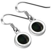 Abalone Round Silver Earrings - e401